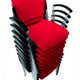 Upholstered stacking chairs are a comfortable yet flexible solution for multi-purpose venues.